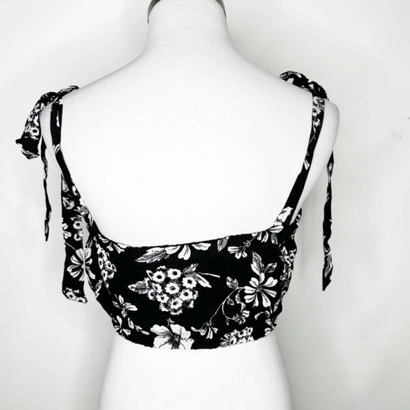 Majorelle Yasmín Tie Trap Top in Black Woodland Size XXS - Picture 4 of 5